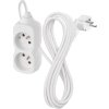Prodlužovací kabel 3 m / 2 zásuvka / bílý / PVC / 1 mm2