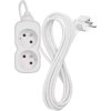 Prodlužovací kabel 3 m / 2 zásuvka / bílý / PVC / 1 mm2