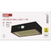 Solární LED svítidlo BRIXO s pohybovým čidlem, černé, neutrální bílá