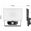 LED reflektor TAMBO se senzorem pohybu, 20 W, 2000 lm, černý