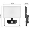 LED reflektor TAMBO se senzorem pohybu, 30 W, 3000 lm, černý