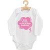 Dětské body s potiskem New Baby Když brečím, tak mám asi nějaký problém! růžová 62 (3-6m)