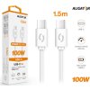 Datový kabel ALIGATOR POWER 100W, USB-C/USB-C 5A, 1,5m bílý