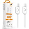 Datový kabel ALIGATOR POWER 100W, USB-C/USB-C 5A, 1,5m bílý