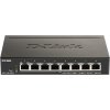 D-Link DGS-1100-08PV2 Smart Switch, 8x 1000Base-T 802.3at PoE, 64W PoE budget, Fanless