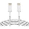 BELKIN kabel oplétaný USB-C - USB-C, 1m, bílý