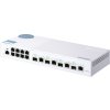 QNAP řízený switch QSW-M408-4C (12 portů: 8x Gigabit port + 4x 10G SFP+ / 10GbE kombo porty)