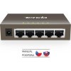 Tenda TEG1005D - 5x 10/100/1000 Mbps Kovový Switch, Fanless - bez ventilátorů, ochrana 6 kV