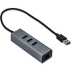 i-tec USB 3.0 HUB METAL/ 3 porty/ USB 3.0 na Gigabit Ethernet adaptér (RJ45)/ šedý