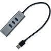 i-tec USB 3.0 HUB METAL/ 3 porty/ USB 3.0 na Gigabit Ethernet adaptér (RJ45)/ šedý