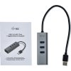 i-tec USB 3.0 HUB METAL/ 3 porty/ USB 3.0 na Gigabit Ethernet adaptér (RJ45)/ šedý