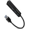 AXAGON HMA-GL3A, USB 3.2 Gen 1 hub, porty 3x USB-A + Gigabit Ethernet, kovový, kabel USB-A 20cm