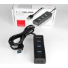 AXAGON HUE-S2BL, 4x USB 3.0 CHARGING hub, micro USB nap. konektor, kabel USB-A 1.2m
