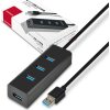 AXAGON HUE-S2BL, 4x USB 3.0 CHARGING hub, micro USB nap. konektor, kabel USB-A 1.2m