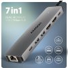 AXAGON multi USB-C hub 7in1 / HMC-7HX2 / PD 100W / 1xUSB-C / 2xUSB-A / 2xHDMI / RJ-45 / kabel 15cm