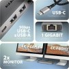 AXAGON multi USB-C hub 7in1 / HMC-7HX2 / PD 100W / 1xUSB-C / 2xUSB-A / 2xHDMI / RJ-45 / kabel 15cm