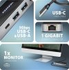 AXAGON multi 6in1 USB-C hub / HMC-6GLN / USB 3.2 Gen1 / PD 100W / 1x USB-C / 2x USB-A / HDMI / RJ-45 / 20cm