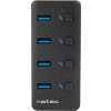 Natec Mantis 2 aktivní rozbočovač s funkcí nabíjení 4x USB 3.0 HUB, vypínač, napájecí adaptér