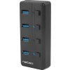 Natec Mantis 2 aktivní rozbočovač s funkcí nabíjení 4x USB 3.0 HUB, vypínač, napájecí adaptér