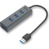 i-tec USB HUB METAL/ 4 porty/ USB 3.0/ pasivní/ kovový/ šedý