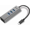 i-tec USB HUB METAL/ 3 porty/ USB 3.0/ USB 3.1 Type C na Gigabit Ethernet adaptér (RJ45)