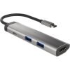 Natec multiport adaptér FOWLER SLIM HUB 4v1, 2X USB 3.0 HUB, HDMI 4K, USB-C PD