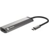 Natec multiport adaptér FOWLER SLIM HUB 4v1, 2X USB 3.0 HUB, HDMI 4K, USB-C PD
