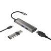 Natec multiport adaptér FOWLER SLIM HUB 4v1, 2X USB 3.0 HUB, HDMI 4K, USB-C PD