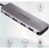 AXAGON hub USB-C 5v1 / HMC-HCR3A / USB 3.2 Gen1 / 3x USB-A / HDMI / MicroSD/SD / kovové tělo / 0,2m