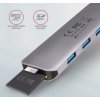 AXAGON hub USB-C 5v1 / HMC-HCR3A / USB 3.2 Gen1 / 3x USB-A / HDMI / MicroSD/SD / kovové tělo / 0,2m