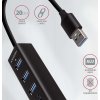 AXAGON HMA-CR3A, USB 3.2 Gen 1 hub, porty 3x USB-A + čtečka karet SD/microSD, kovový, kabel USB-A 20