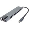 PremiumCord USB-C na HDMI + USB3.0 + USB2.0 + PD + SD/TF + RJ45 adaptér