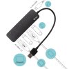 i-tec USB HUB METAL/ 4 porty/ USB 3.0/ tlačítko On/Off pro zapnutí a vypnutí/ kovový/ černý