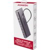 AXAGON HMC-4KX3 USB 5Gbps hub, 3x USB-A, 2x HDMI, DP, RJ-45, SD/microSD, audio, PD 100W, kabel 40cm