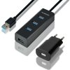 AXAGON HUE-S2BP, 4x USB 3.0 CHARGING hub, vč. AC adaptéru, kabel USB-A 1.2m