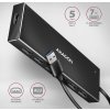 AXAGON HUE-F7A, 7x USB 3.2 Gen 1 ALU FLAT CHARGING hub, micro USB napájecí konektor, kabel USB-A 1m