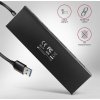 AXAGON HUE-F7A, 7x USB 3.2 Gen 1 ALU FLAT CHARGING hub, micro USB napájecí konektor, kabel USB-A 1m