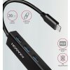 AXAGON HMC-GL3A, USB 3.2 Gen 1 hub, porty 3x USB-A + Gigabit Ethernet, kovový, kabel USB-C 20cm