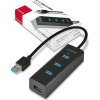 AXAGON HUE-S2B, 4x USB 3.0 CHARGING hub, micro USB nap. konektor, kabel USB-A 30cm