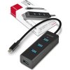 AXAGON HUE-S2C, 4x USB 3.0 CHARGING hub, micro USB nap. konektor, kabel USB-C 40cm