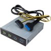 AKASA interní USB hub do 3,5" pozice / AK-ICR-34 / 2x USB 3.1 / 2x nabíjecí USB 3.0 / černá