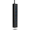 AXAGON HUE-SA7BP, 7x USB 3.0 ALU CHARGING hub, vč. AC adaptéru, kabel USB-A 40cm