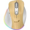 GENIUS Ergo 9000S Pro Pine Wood/ duální Bluetooth+2,4GHz/ 2400dpi/ bezdrátová/ 6 tlačítek/ dobíjecí/ RGB/ barva borovice