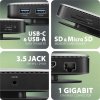 AXAGON HMC-UFO, USB 10Gbps hub, 2x USB-A, USB-C, HDMI 4k/60, RJ-45, M.2 slot, SD/mSD, audio, PD