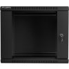 Nástěnný rack 19'' 9U 600X450mm černý flat pack