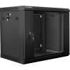 Nástěnný rack 19'' 9U 600X450mm černý flat pack