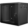 Nástěnný rack 19'' 9U 600X450mm černý flat pack