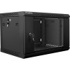 Nástěnný rack 19'' 6U 600X450mm černý flat pack