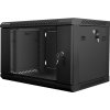 Nástěnný rack 19'' 6U 600X450mm černý flat pack