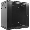 Nástěnný rack 19'' 12U 600X450mm černý flat pack